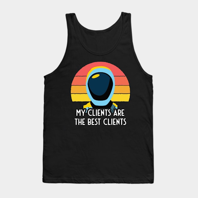 Murderbot Diaries My Clients Are the Best Clients Tank Top by jutulen